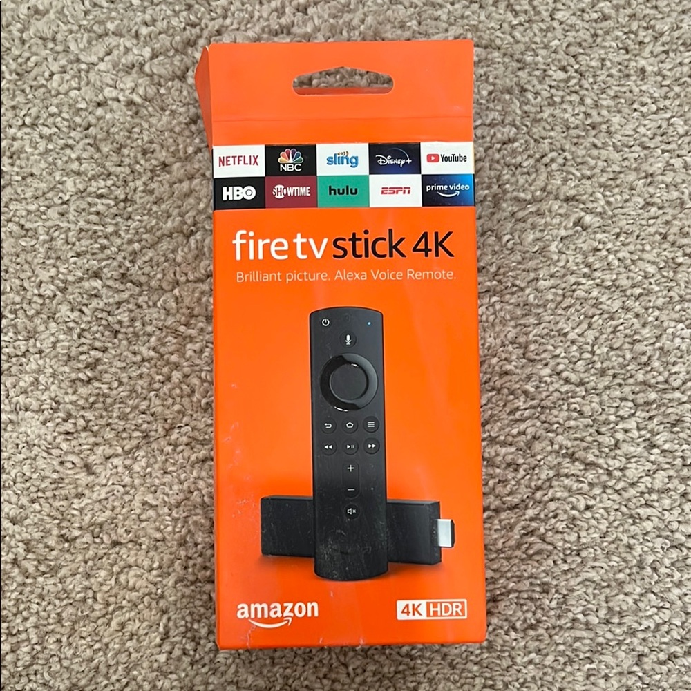 Amazon Fire TV Stick 4K with Alexa Remote - Black and Orange